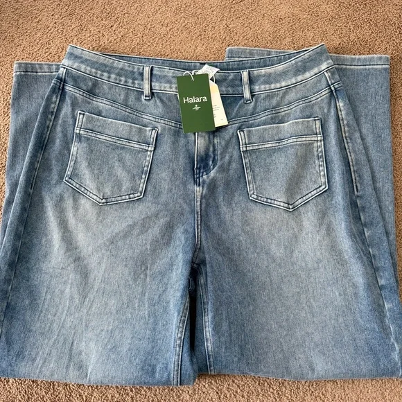 HALARA Women's Flare & Wide Leg Jeans - Light Blue - Picture 2 of 5